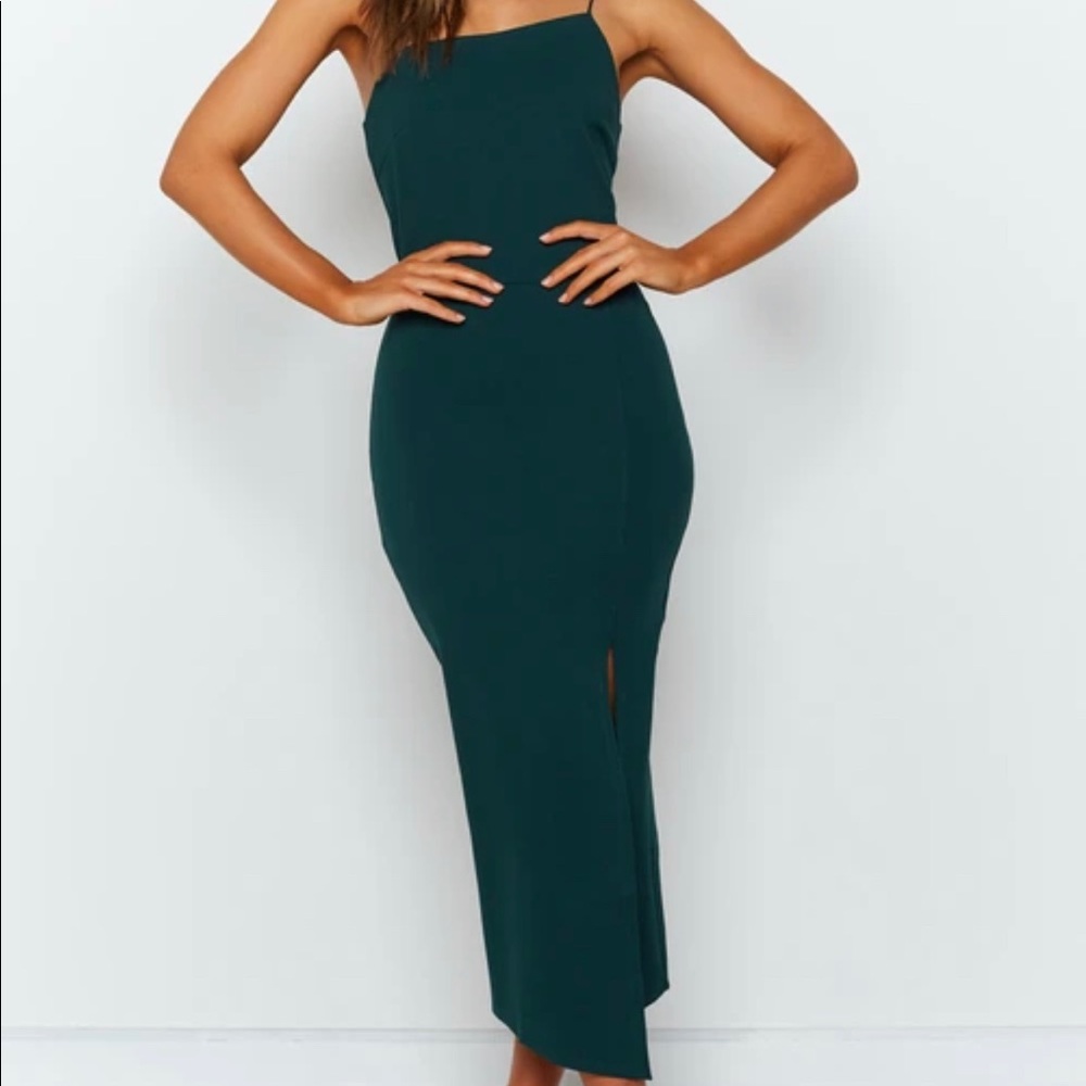 Cecilia Bodycon Midi Dress Emerald